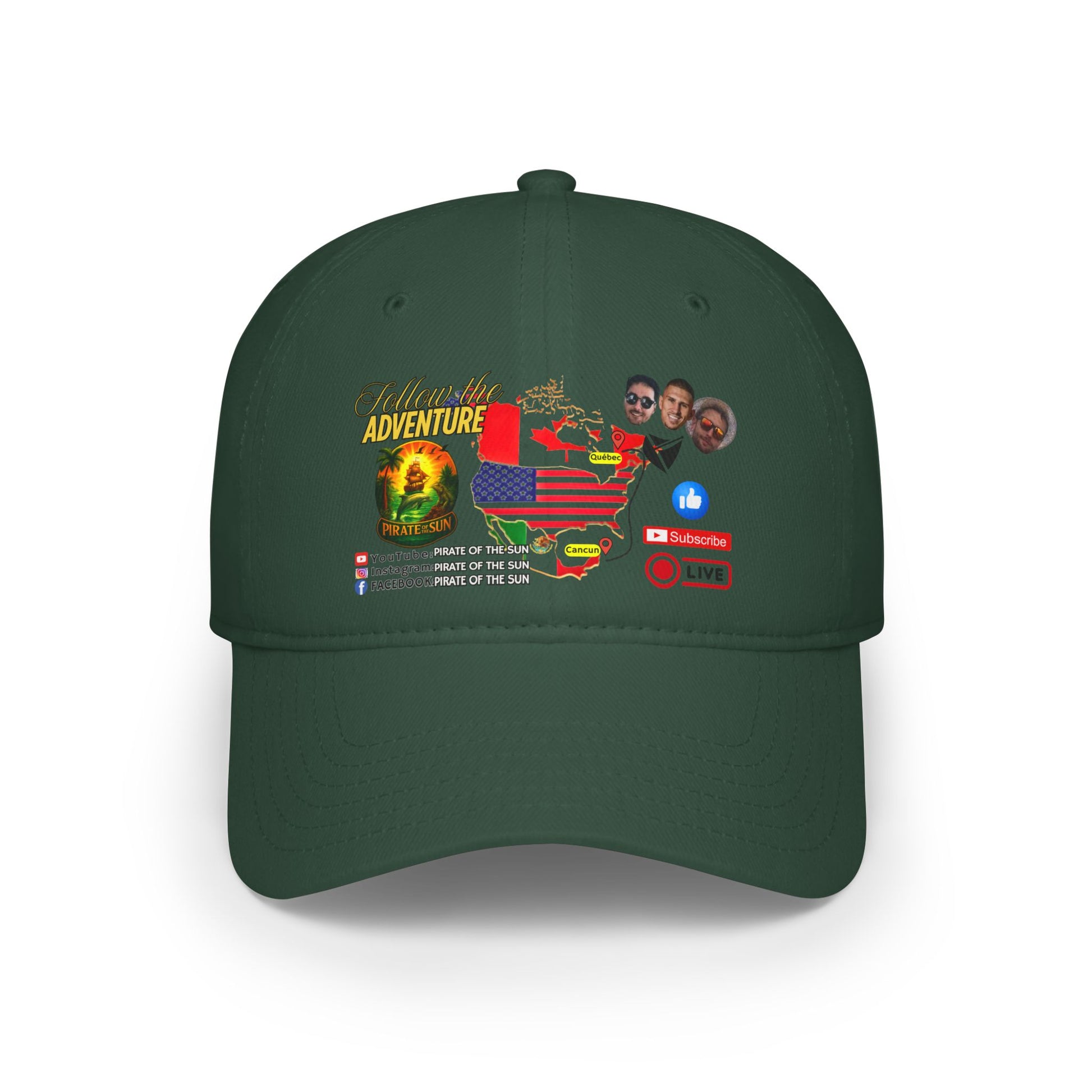 Adventure-Themed Low Profile Baseball Cap, Casual Cap, Travel Hat, Unisex Cap, Trendy Baseball Hat, Gift for Adventurers