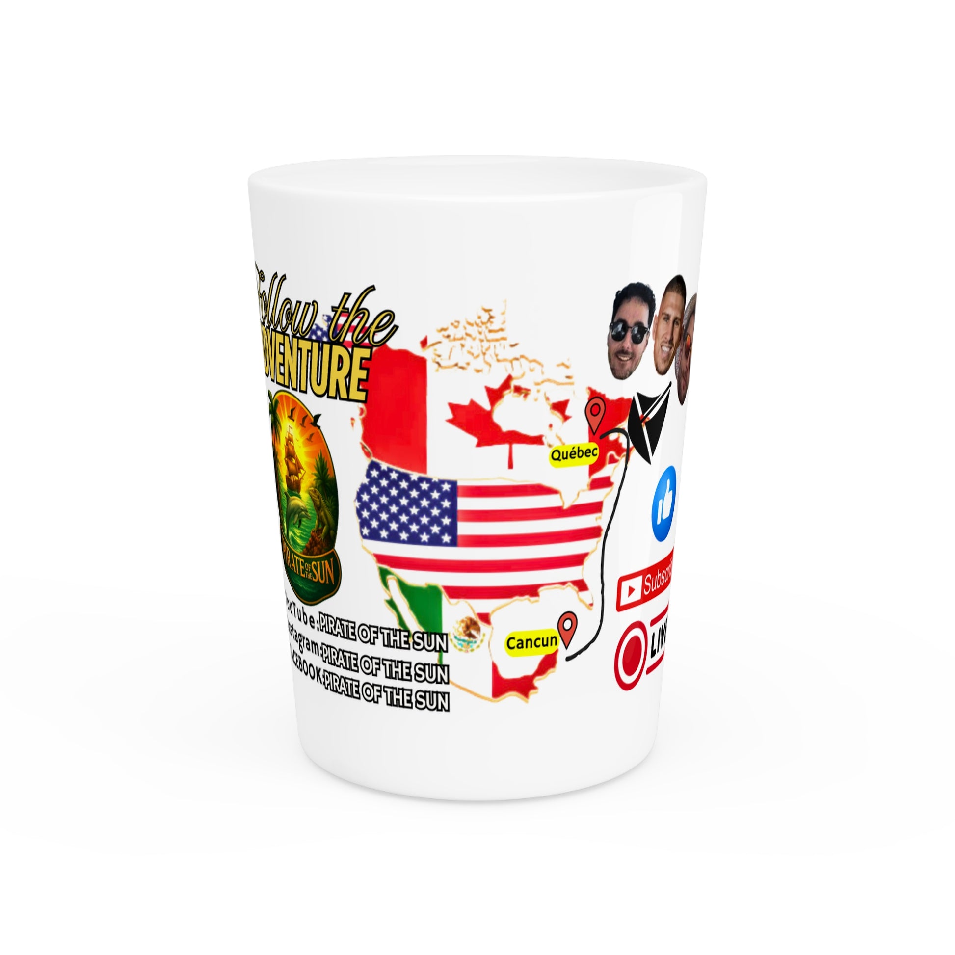 Adventure Shot Glass, Travel Souvenir Drinkware, Party Favors, Camping Gift, Fun Party Decor