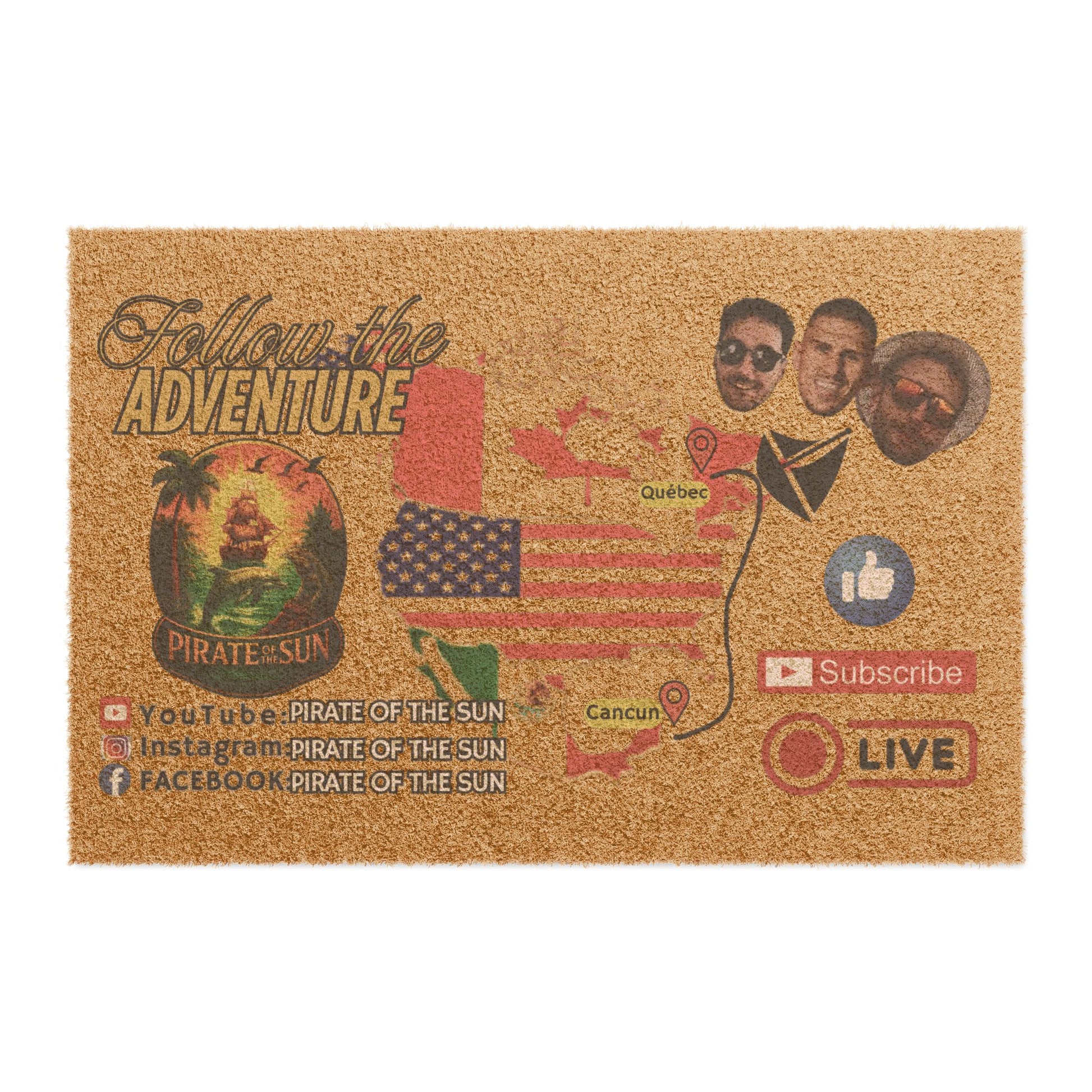 Adventure-Themed Doormat | Welcome Mat, Outdoor Decor, Travel Lover Gift, Housewarming Gift, Fun Entrance Rug