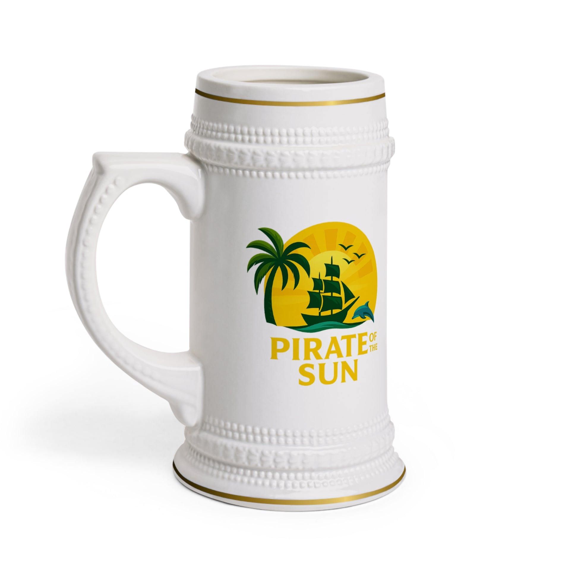 Pirate Themed Stein Mug - Perfect for Parties, Gifts, Collectibles, or Summer Celebrations, Nautical Drinkware, Unique Decor