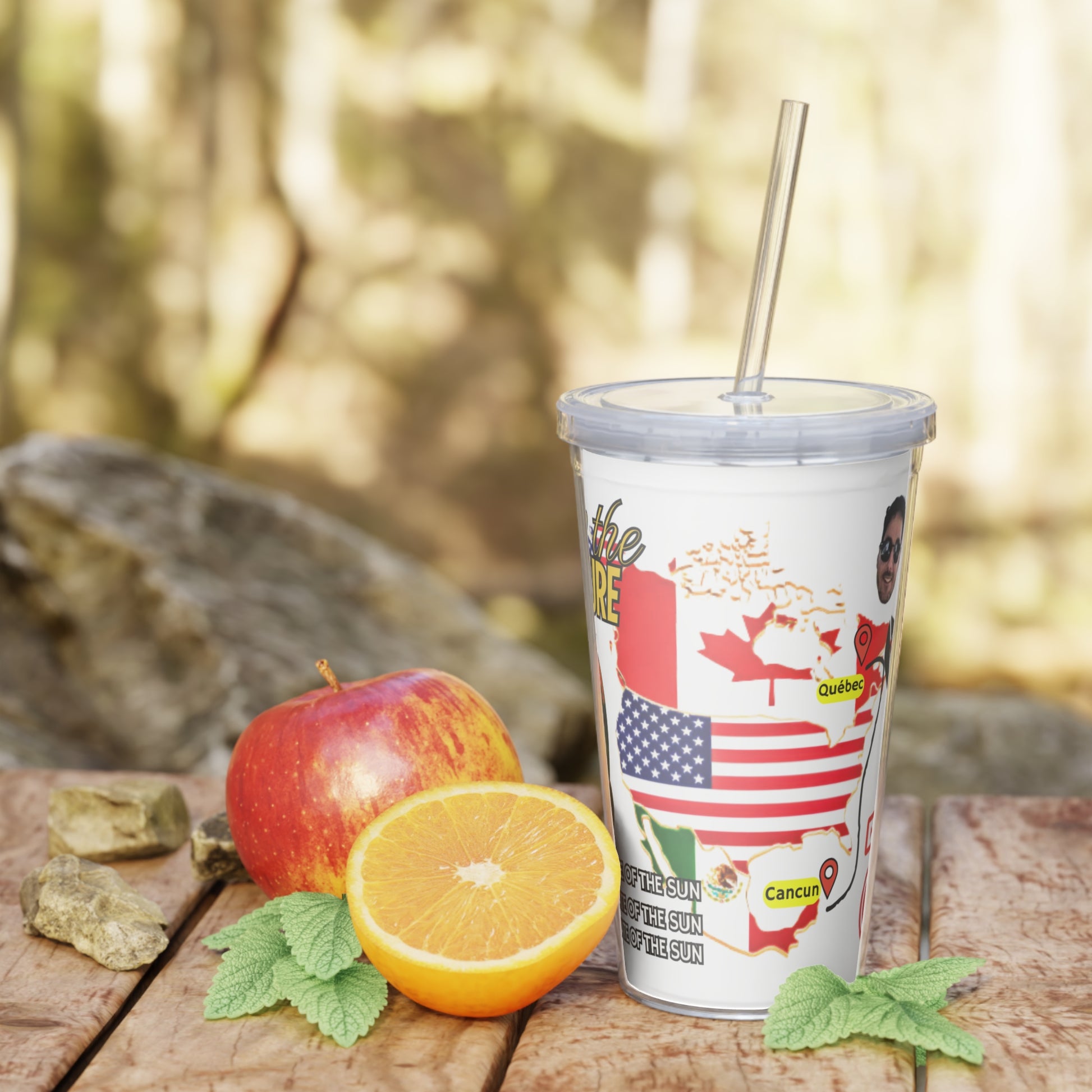 Adventure Plastic Tumbler with Straw - Travel Cup for Road Trips, Summer Beach Days, Camping, Gifts for Travelers, Fun Drinkware
