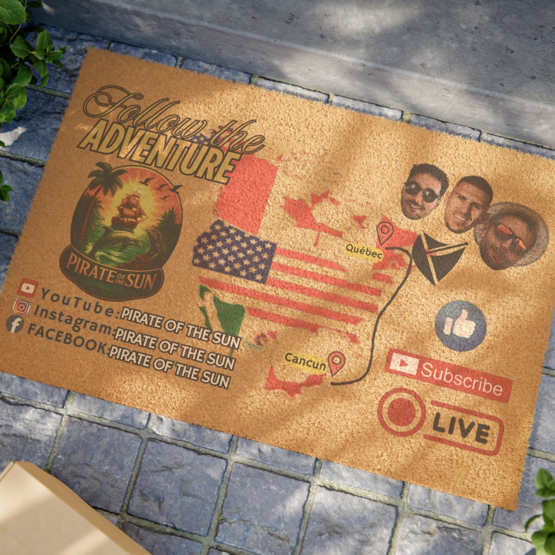 Adventure-Themed Doormat | Welcome Mat, Outdoor Decor, Travel Lover Gift, Housewarming Gift, Fun Entrance Rug