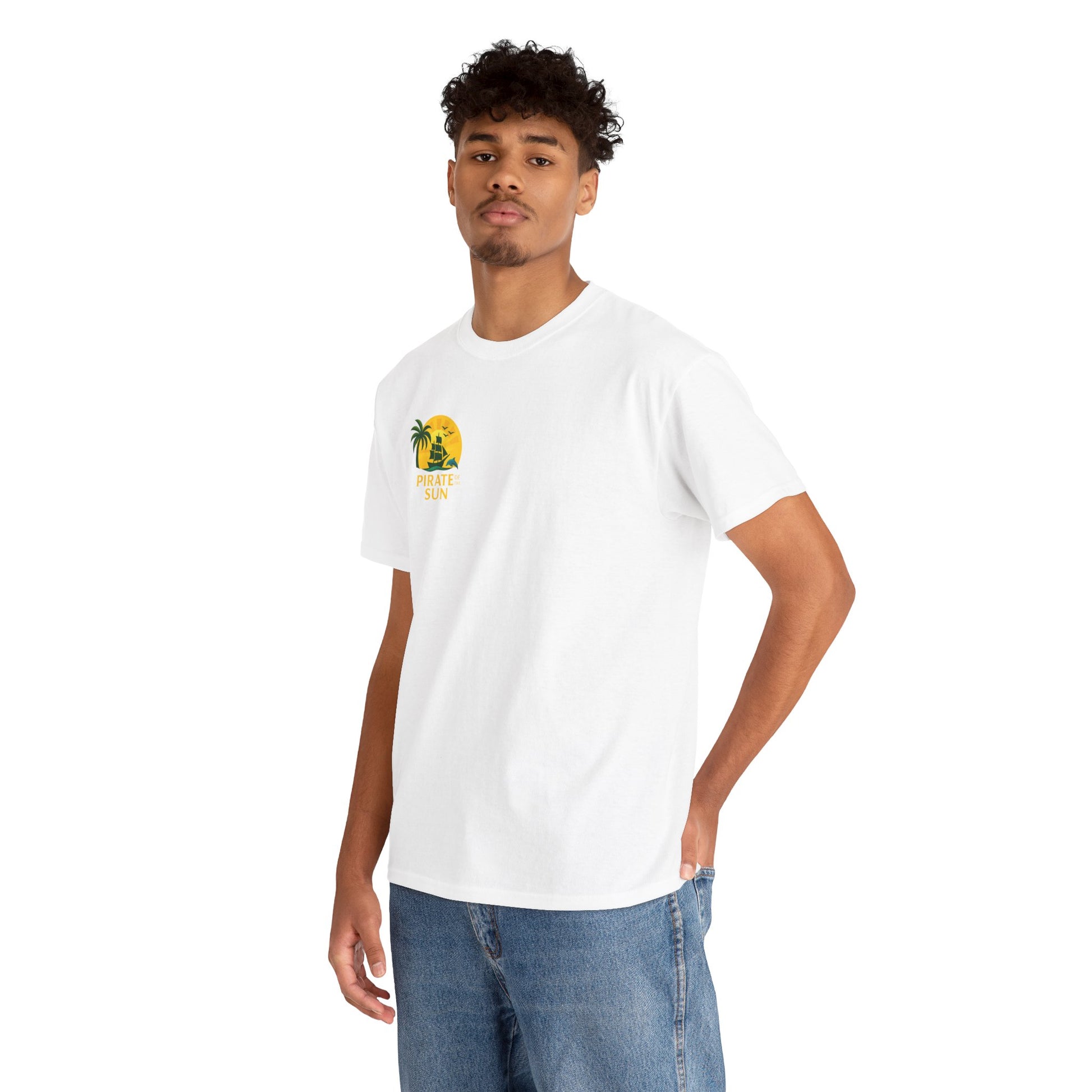 Tropical Pirate Graphic Tee, Summer Vibe Shirt, Beachwear, Gift for Adventure Lovers, Casual Wear