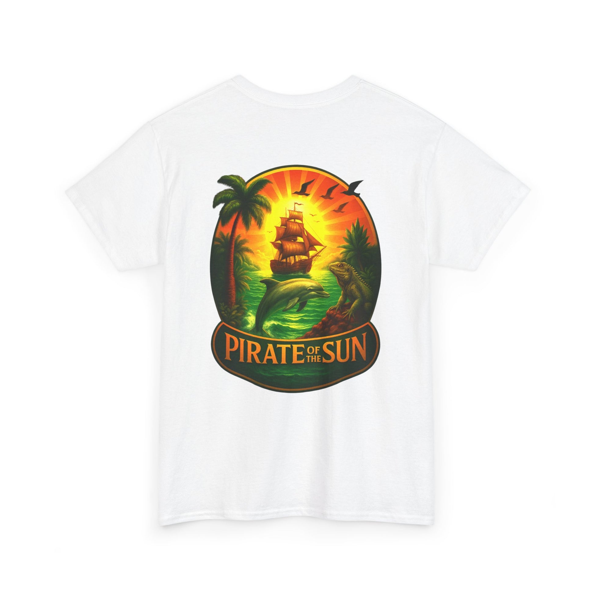 Tropical Pirate Graphic Tee, Summer Vibe Shirt, Beachwear, Gift for Adventure Lovers, Casual Wear