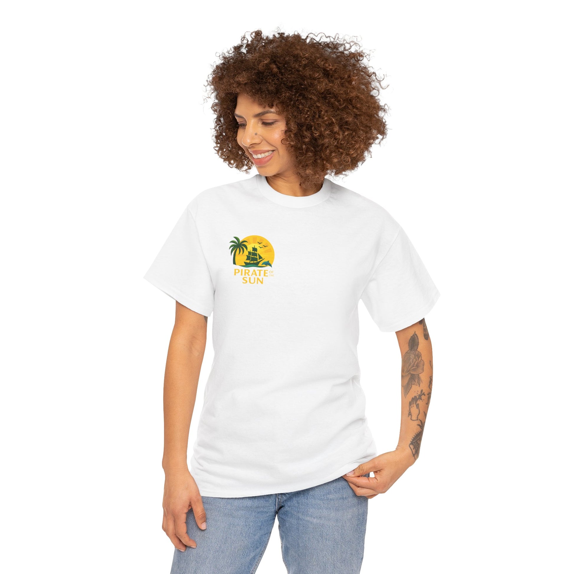 Tropical Pirate Graphic Tee, Summer Vibe Shirt, Beachwear, Gift for Adventure Lovers, Casual Wear