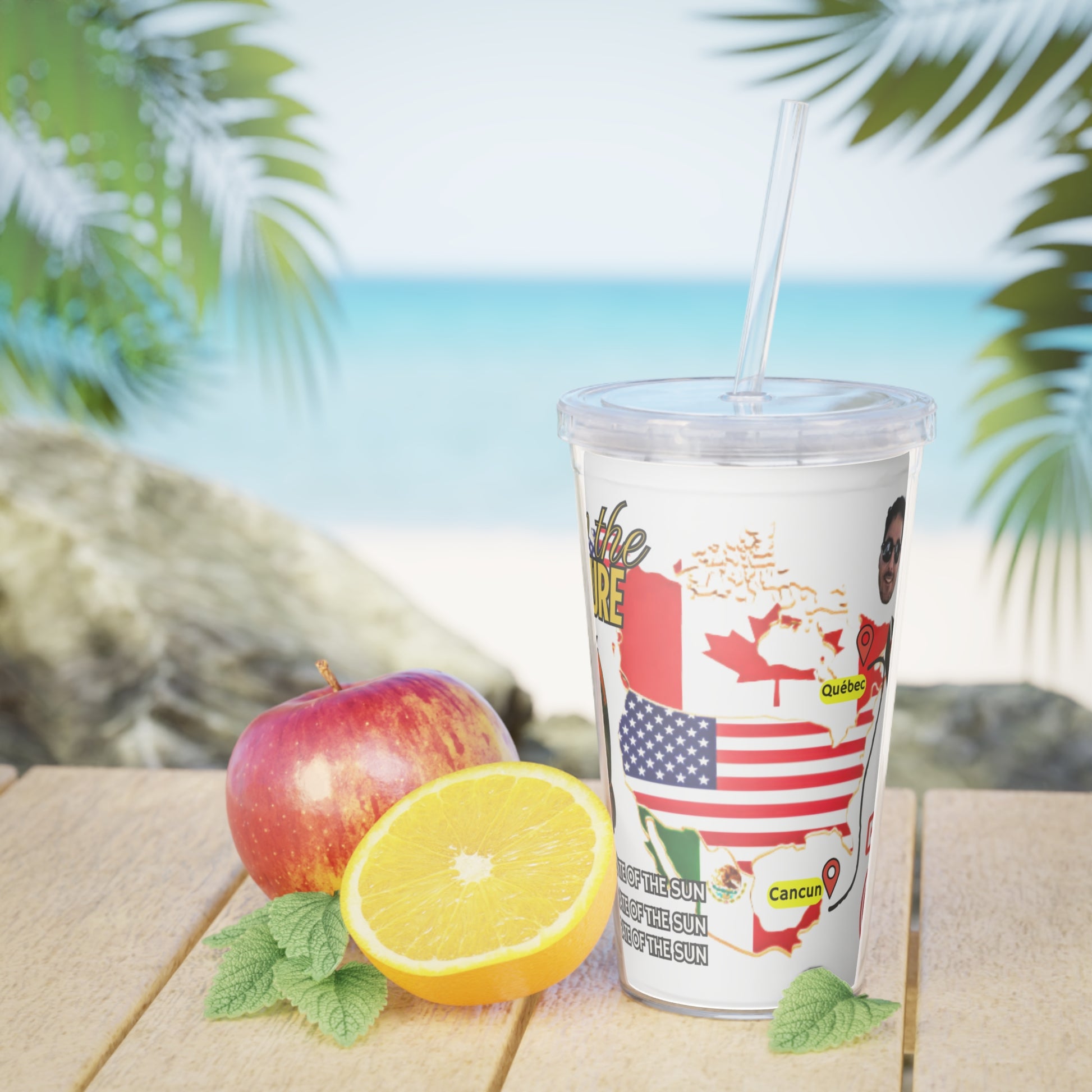 Adventure Plastic Tumbler with Straw - Travel Cup for Road Trips, Summer Beach Days, Camping, Gifts for Travelers, Fun Drinkware