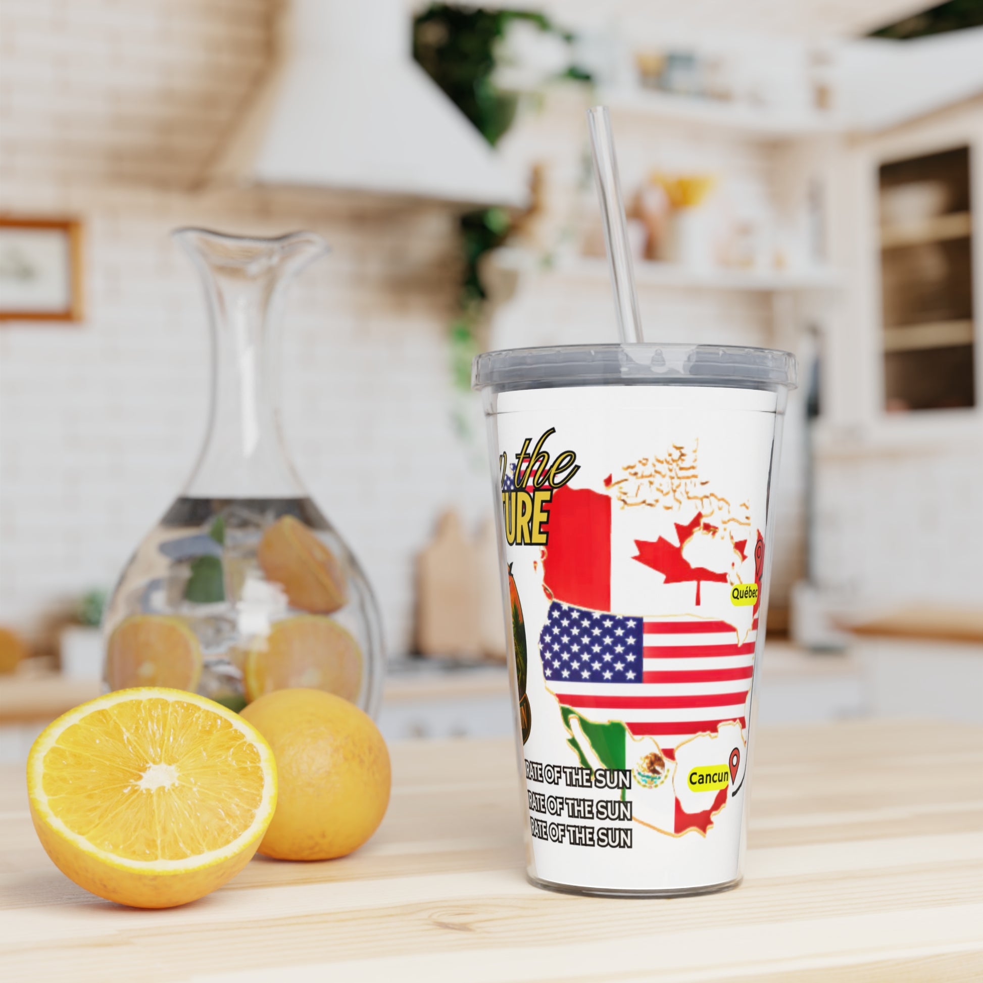 Adventure Plastic Tumbler with Straw - Travel Cup for Road Trips, Summer Beach Days, Camping, Gifts for Travelers, Fun Drinkware