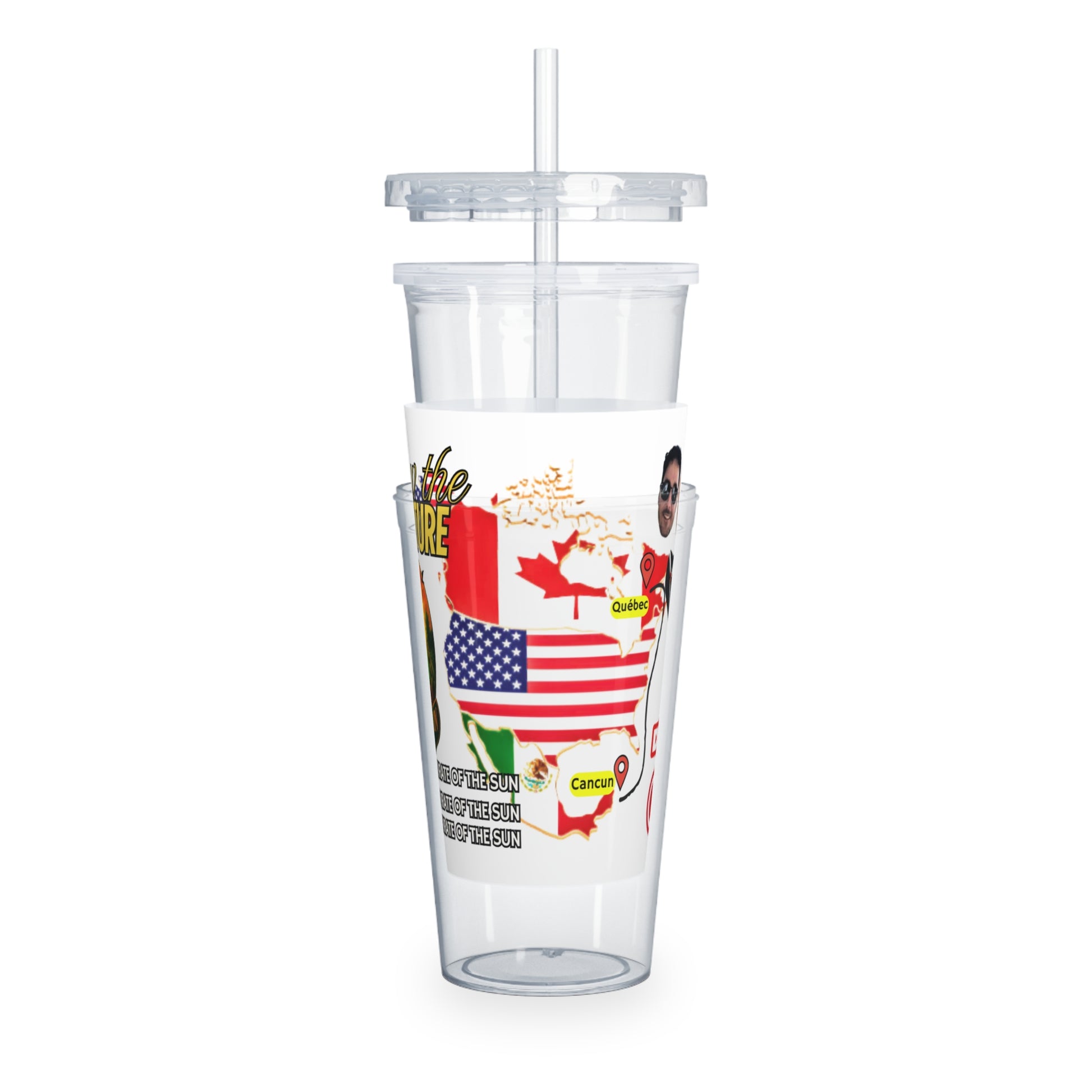 Adventure Plastic Tumbler with Straw - Travel Cup for Road Trips, Summer Beach Days, Camping, Gifts for Travelers, Fun Drinkware