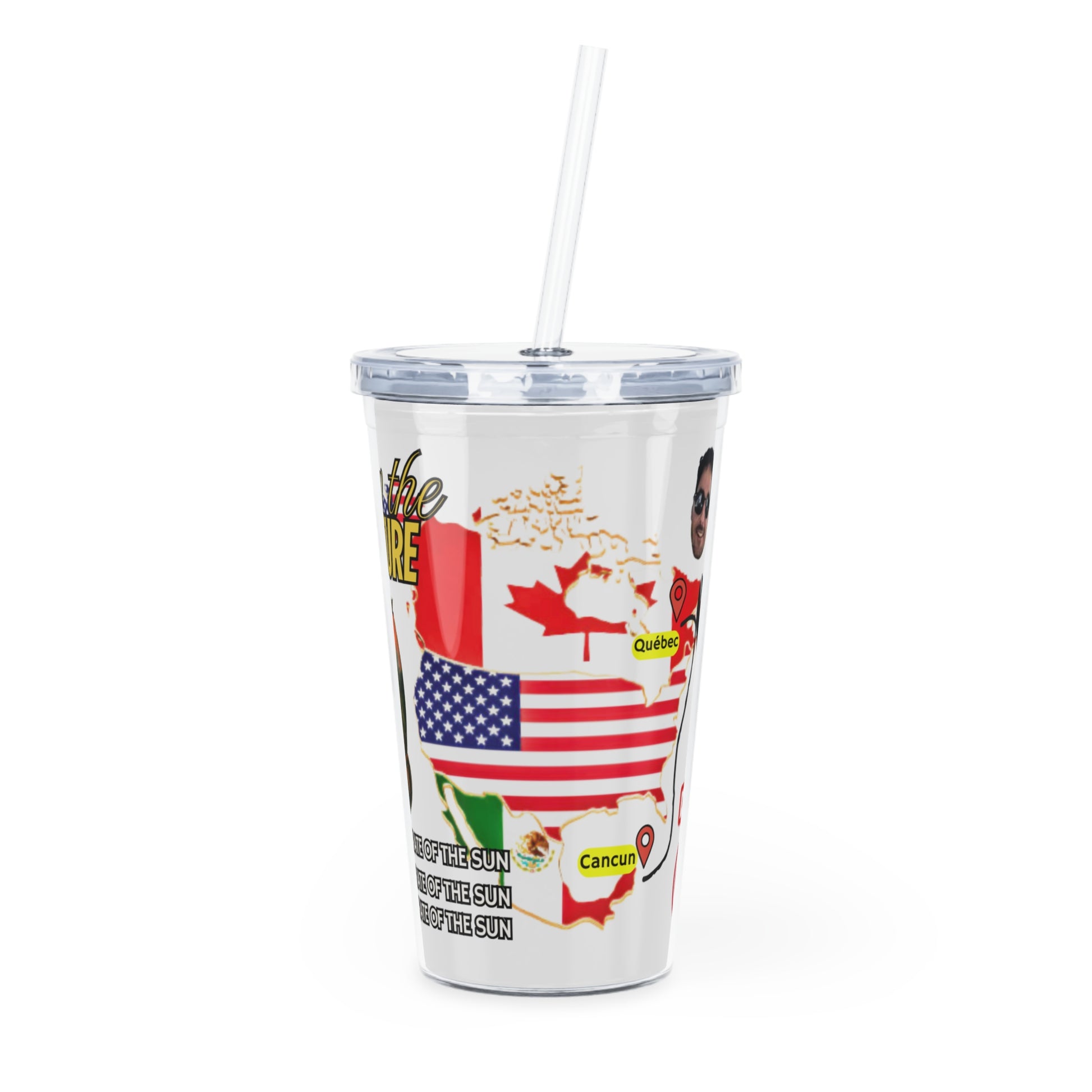 Adventure Plastic Tumbler with Straw - Travel Cup for Road Trips, Summer Beach Days, Camping, Gifts for Travelers, Fun Drinkware