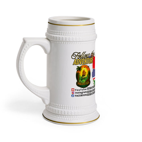Adventure Stein Mug - Perfect for Travel Lovers, Gift for Explorers, Beer Mug, Travel Souvenir, Follow the Adventure