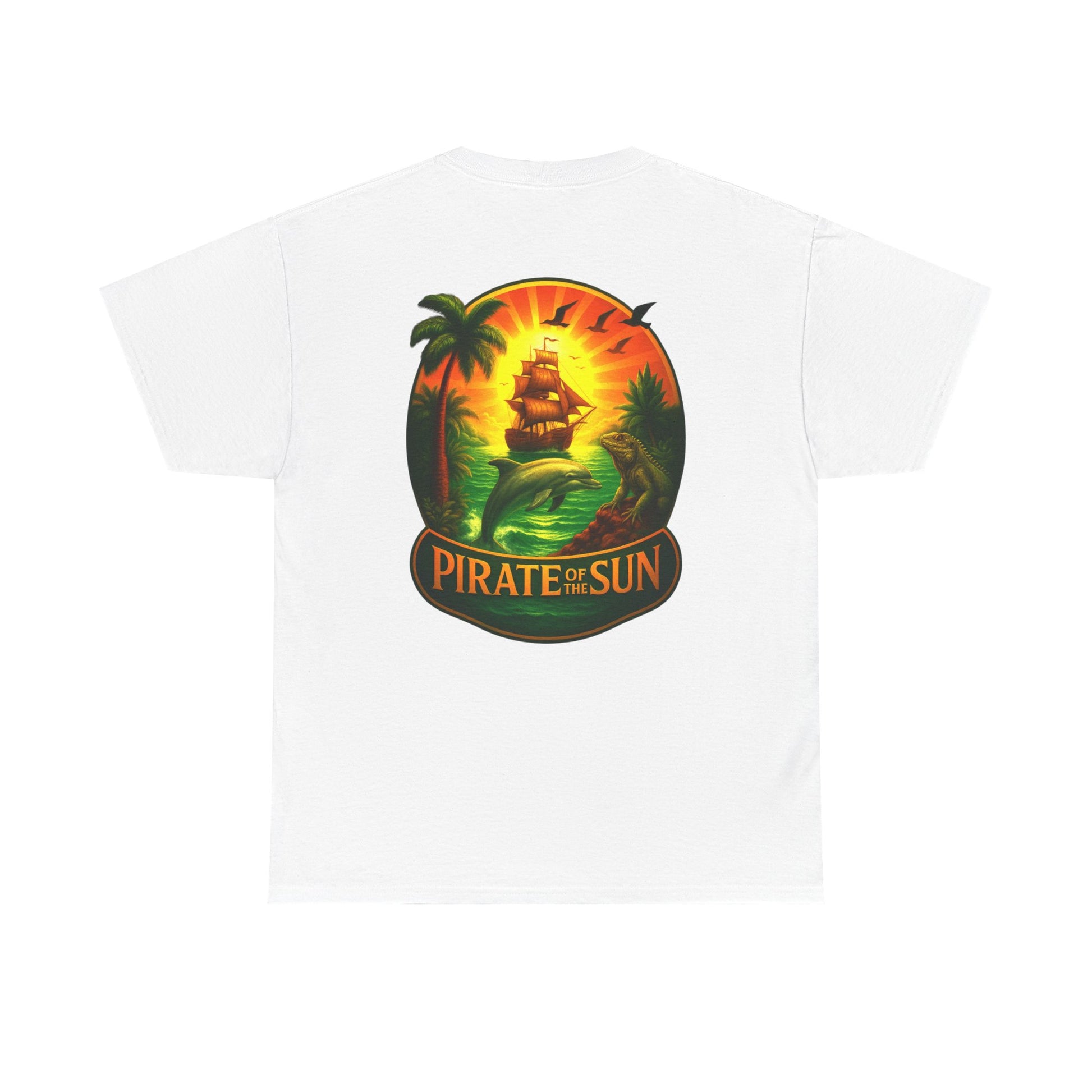 Tropical Pirate Graphic Tee, Summer Vibe Shirt, Beachwear, Gift for Adventure Lovers, Casual Wear