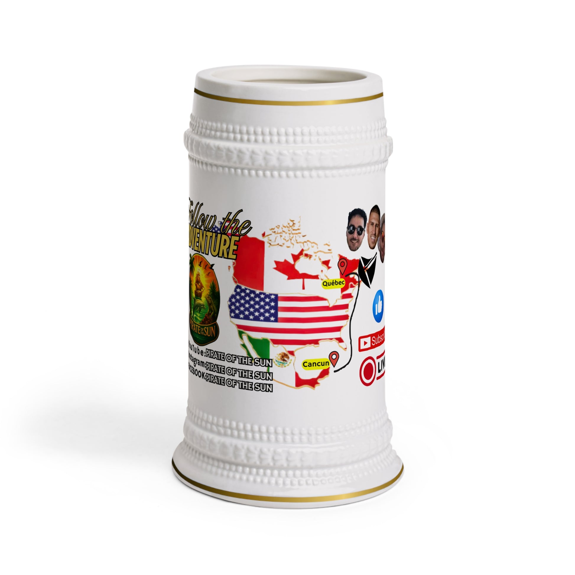 Adventure Stein Mug - Perfect for Travel Lovers, Gift for Explorers, Beer Mug, Travel Souvenir, Follow the Adventure