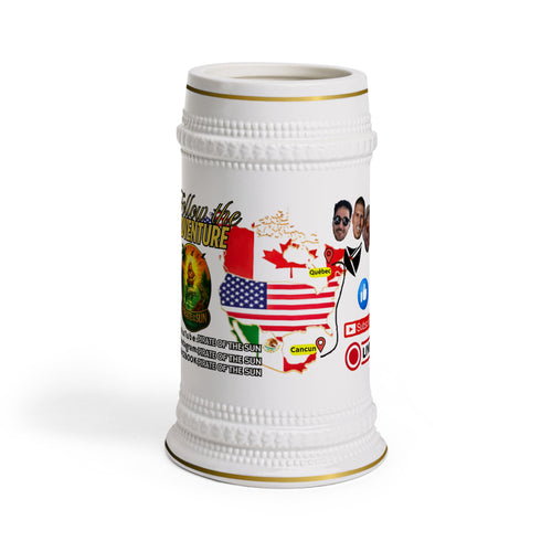 Adventure Stein Mug - Perfect for Travel Lovers, Gift for Explorers, Beer Mug, Travel Souvenir, Follow the Adventure