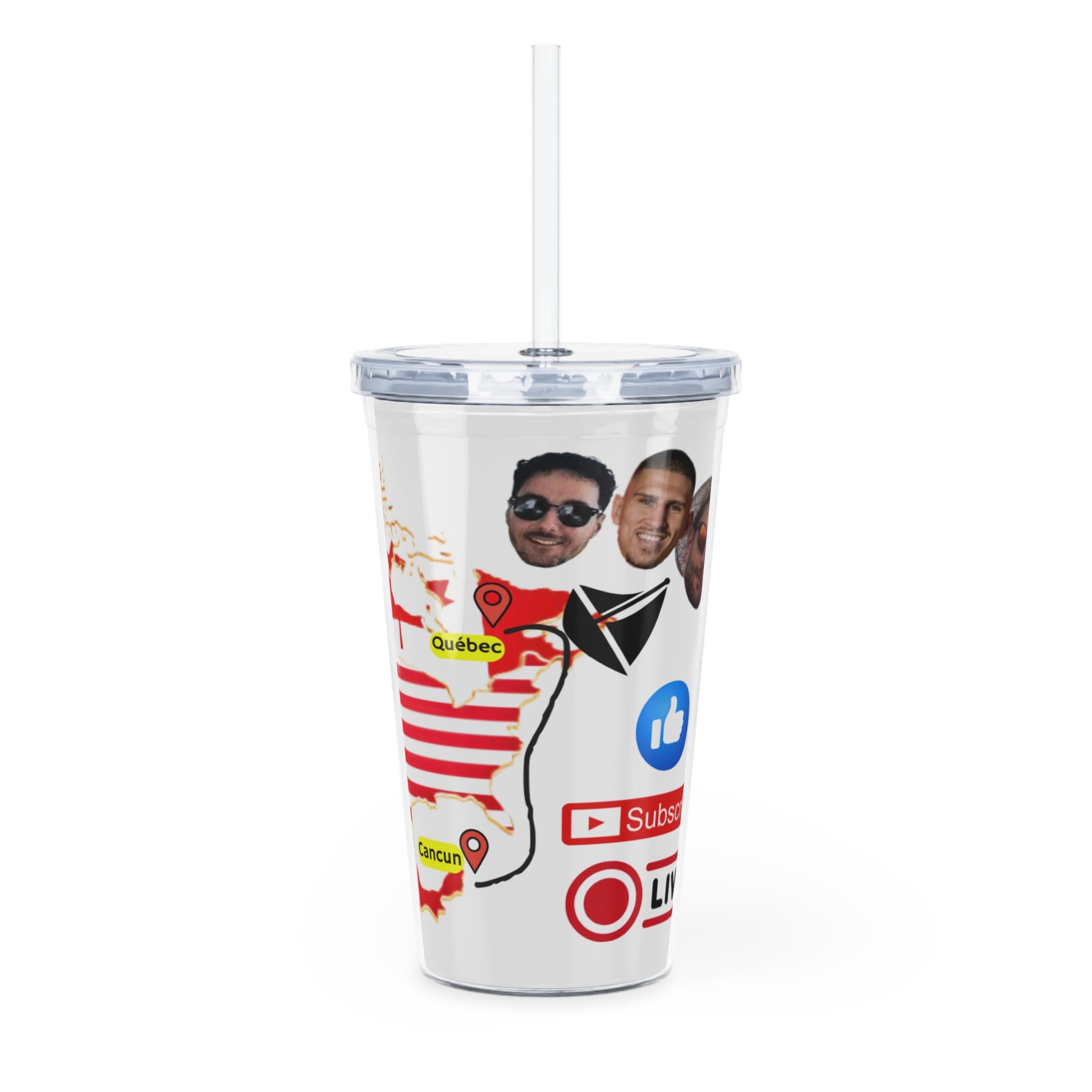 Adventure Plastic Tumbler with Straw - Travel Cup for Road Trips, Summer Beach Days, Camping, Gifts for Travelers, Fun Drinkware