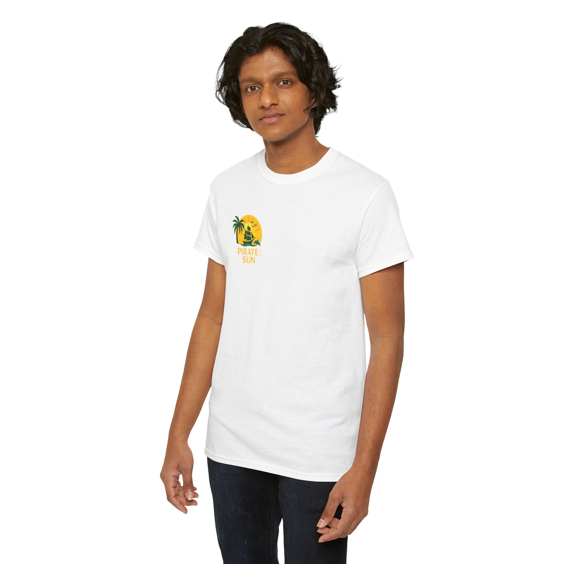Tropical Pirate Graphic Tee, Summer Vibe Shirt, Beachwear, Gift for Adventure Lovers, Casual Wear