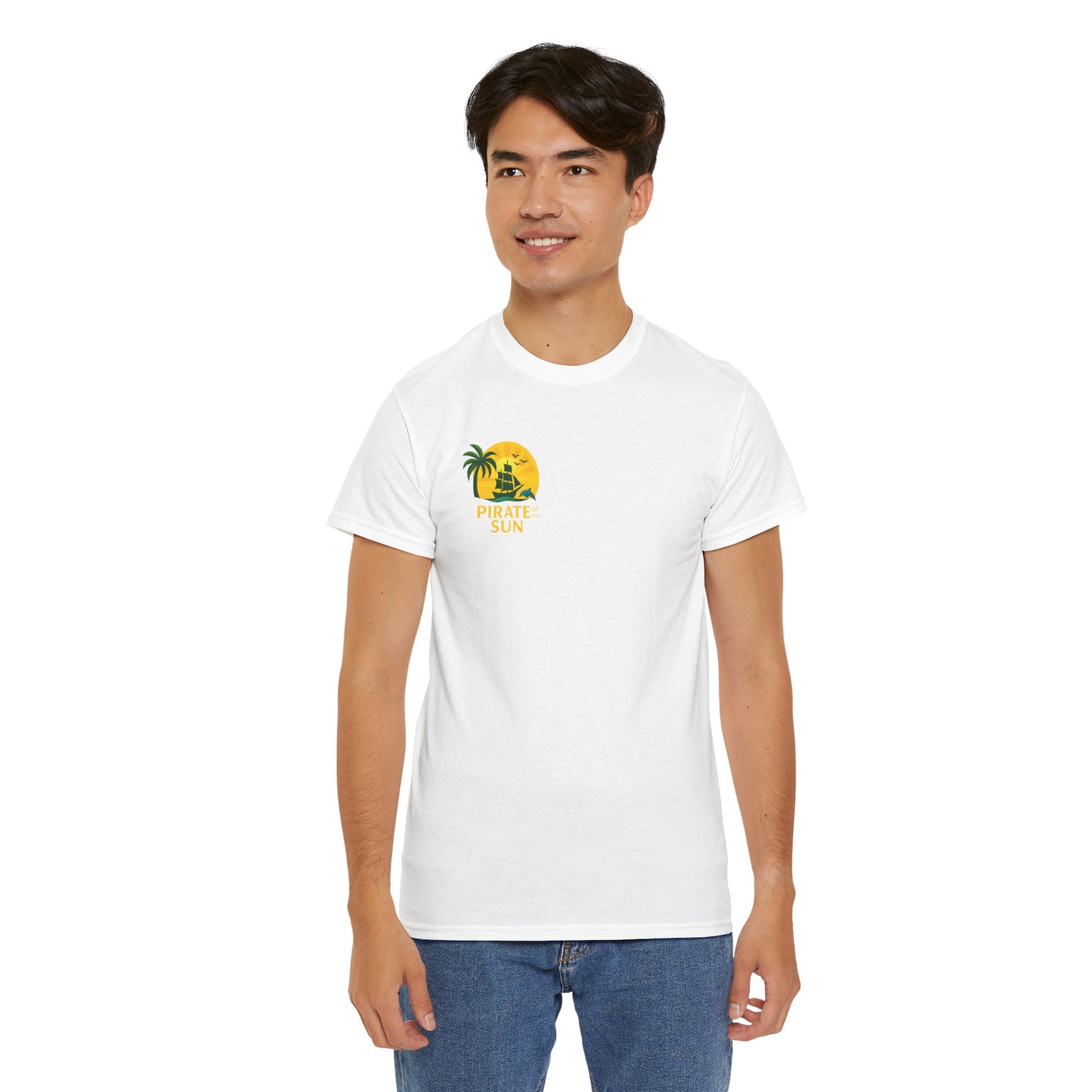 Tropical Pirate Graphic Tee, Summer Vibe Shirt, Beachwear, Gift for Adventure Lovers, Casual Wear