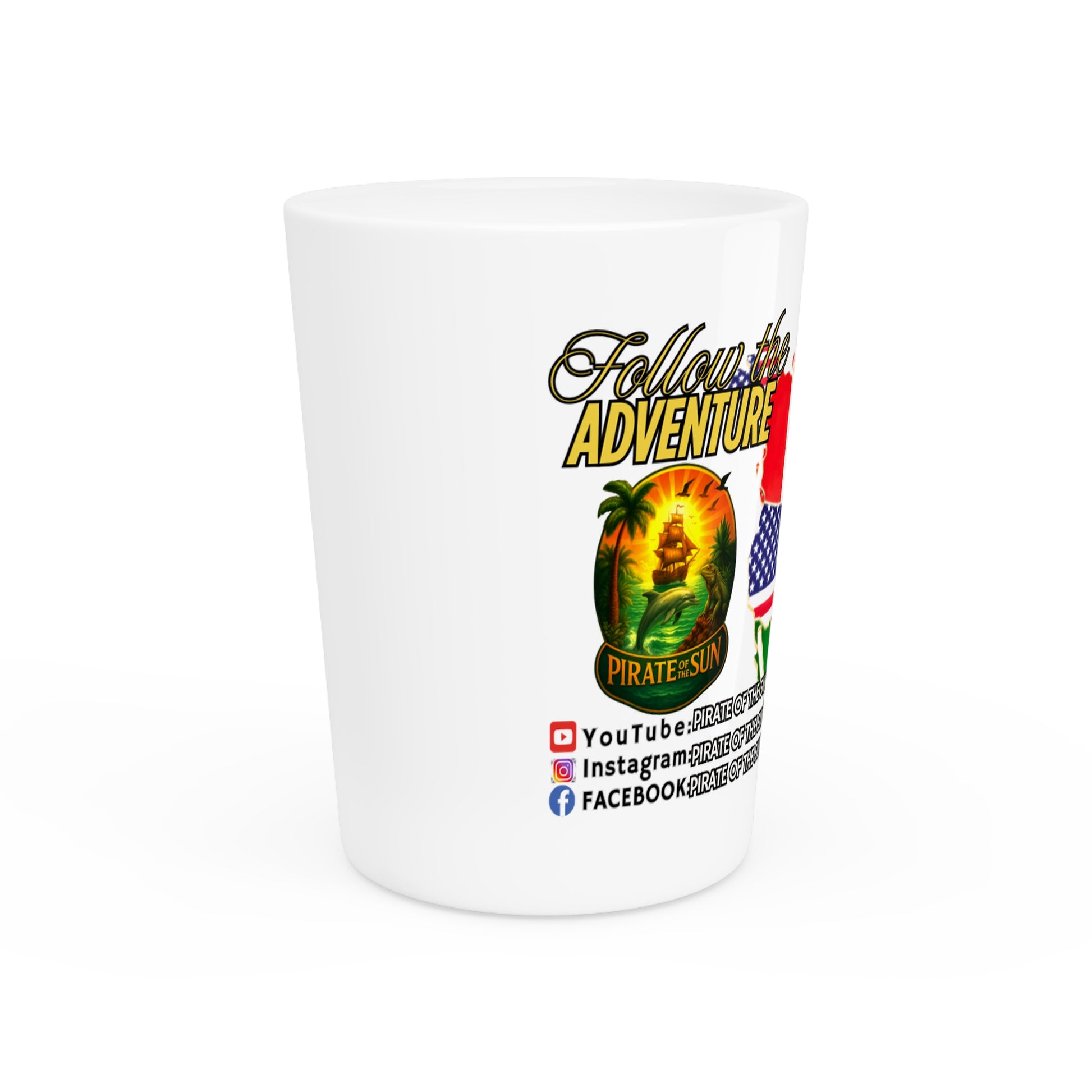 Adventure Shot Glass, Travel Souvenir Drinkware, Party Favors, Camping Gift, Fun Party Decor